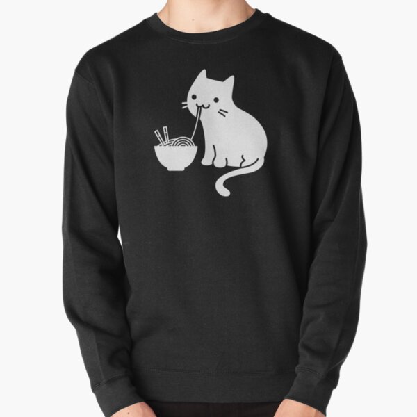Cute Cat Eating Ramen Pullover Sweatshirt RB0901 product Offical anime sweater 3 Merch
