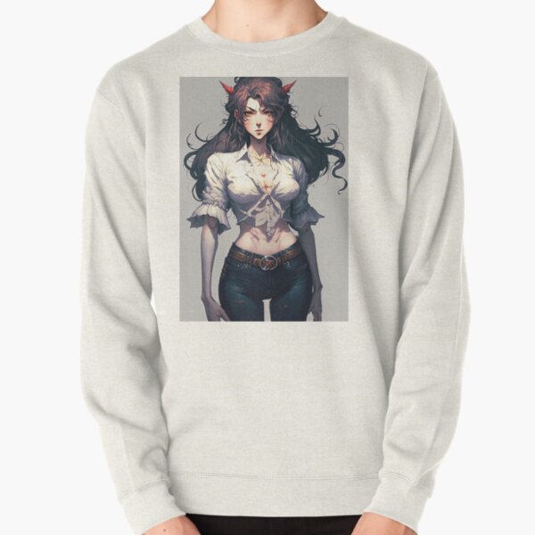 Sexy Demon Girl in White Shirt Pullover Sweatshirt RB0901 product Offical anime sweater 2 Merch